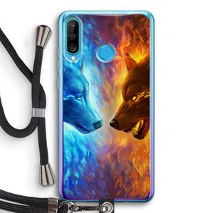 CaseCompany Fire & Ice: Huawei P30 Lite Transparant Hoesje met koord