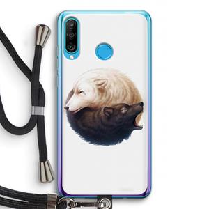 CaseCompany Yin Yang Wolves: Huawei P30 Lite Transparant Hoesje met koord