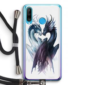CaseCompany Yin Yang Dragons: Huawei P30 Lite Transparant Hoesje met koord