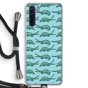 CaseCompany Kroko: Oppo A91 Transparant Hoesje met koord