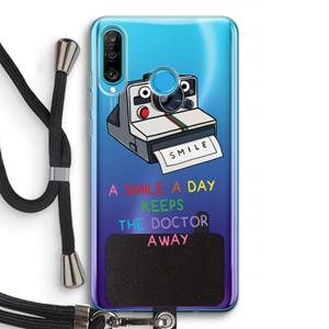 CaseCompany Smile: Huawei P30 Lite Transparant Hoesje met koord