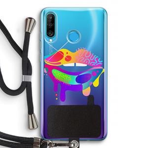 CaseCompany Lip Palette: Huawei P30 Lite Transparant Hoesje met koord