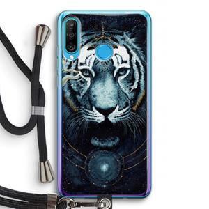 CaseCompany Darkness Tiger: Huawei P30 Lite Transparant Hoesje met koord