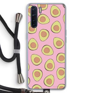 CaseCompany Dancing avocados: Oppo A91 Transparant Hoesje met koord
