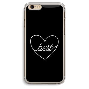 CaseCompany Best heart black: iPhone 6 Plus / 6S Plus Transparant Hoesje