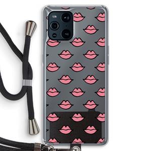 CaseCompany Lipjes: Oppo Find X3 Transparant Hoesje met koord