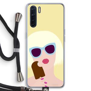 CaseCompany Ice cream: Oppo A91 Transparant Hoesje met koord