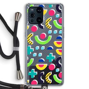 CaseCompany 8-bit N°1: Oppo Find X3 Transparant Hoesje met koord
