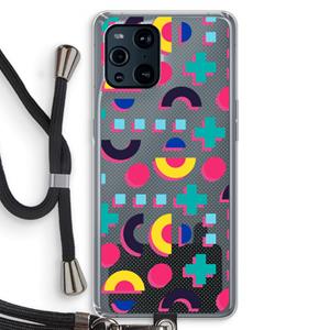 CaseCompany 8-bit N°2: Oppo Find X3 Transparant Hoesje met koord