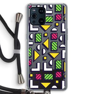 CaseCompany 8-bit N°4: Oppo Find X3 Transparant Hoesje met koord