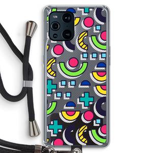CaseCompany 8-bit N°6: Oppo Find X3 Transparant Hoesje met koord