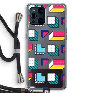 CaseCompany 8-bit N°7: Oppo Find X3 Transparant Hoesje met koord