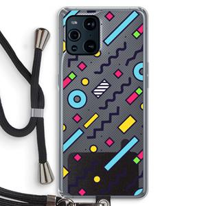 CaseCompany 8-bit N°8: Oppo Find X3 Transparant Hoesje met koord