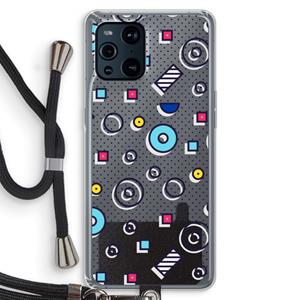 CaseCompany 8-bit N°9: Oppo Find X3 Transparant Hoesje met koord