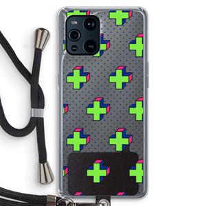 CaseCompany 8-bit N°10: Oppo Find X3 Transparant Hoesje met koord