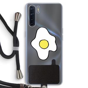 CaseCompany Spiegelei: Oppo A91 Transparant Hoesje met koord