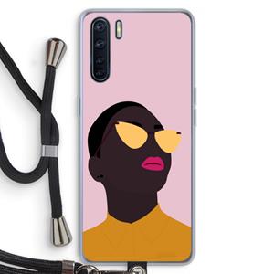 CaseCompany Yellow glasses: Oppo A91 Transparant Hoesje met koord