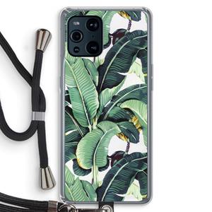 CaseCompany Bananenbladeren: Oppo Find X3 Transparant Hoesje met koord