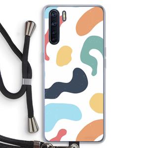 CaseCompany Memphis Shapes Blue: Oppo A91 Transparant Hoesje met koord
