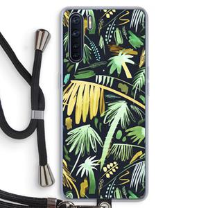 CaseCompany Tropical Palms Dark: Oppo A91 Transparant Hoesje met koord