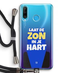 CaseCompany Laat de zon in je hart: Huawei P30 Lite Transparant Hoesje met koord