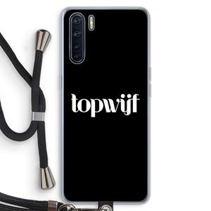 CaseCompany Topwijf Zwart: Oppo A91 Transparant Hoesje met koord