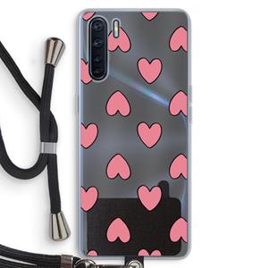 CaseCompany Ondersteboven verliefd: Oppo A91 Transparant Hoesje met koord