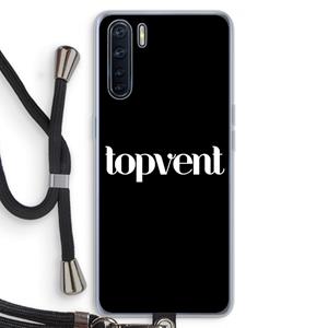 CaseCompany Topvent Zwart: Oppo A91 Transparant Hoesje met koord