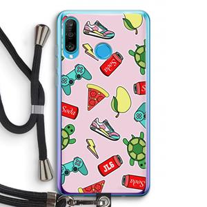 CaseCompany Things Jamie Loves: Huawei P30 Lite Transparant Hoesje met koord