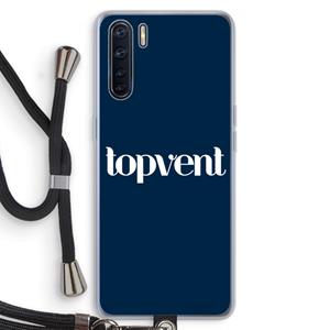 CaseCompany Topvent Navy: Oppo A91 Transparant Hoesje met koord