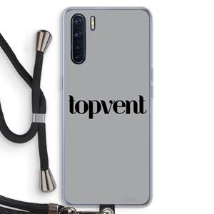 CaseCompany Topvent Grijs Zwart: Oppo A91 Transparant Hoesje met koord