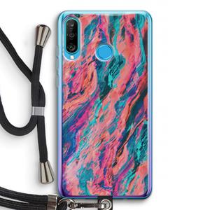 CaseCompany Electric Times: Huawei P30 Lite Transparant Hoesje met koord