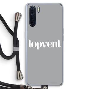 CaseCompany Topvent Grijs Wit: Oppo A91 Transparant Hoesje met koord