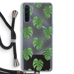 CaseCompany Monstera leaves: Oppo A91 Transparant Hoesje met koord