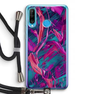 CaseCompany Pink Clouds: Huawei P30 Lite Transparant Hoesje met koord