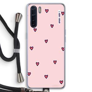 CaseCompany Hartjes: Oppo A91 Transparant Hoesje met koord