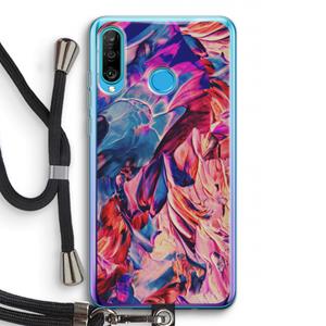 CaseCompany Pink Orchard: Huawei P30 Lite Transparant Hoesje met koord