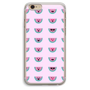 CaseCompany Smiley watermeloenprint: iPhone 6 Plus / 6S Plus Transparant Hoesje