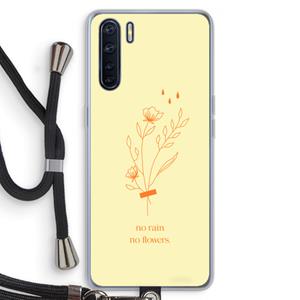 CaseCompany No rain no flowers: Oppo A91 Transparant Hoesje met koord