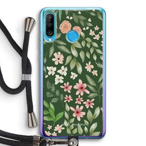 CaseCompany Botanical green sweet flower heaven: Huawei P30 Lite Transparant Hoesje met koord