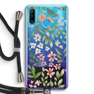 CaseCompany Botanical sweet flower heaven: Huawei P30 Lite Transparant Hoesje met koord