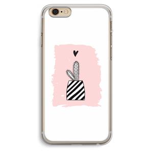 CaseCompany Zwart-wit cactus: iPhone 6 Plus / 6S Plus Transparant Hoesje