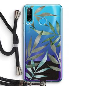 CaseCompany Tropical watercolor leaves: Huawei P30 Lite Transparant Hoesje met koord