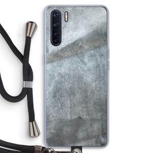 CaseCompany Grey Stone: Oppo A91 Transparant Hoesje met koord
