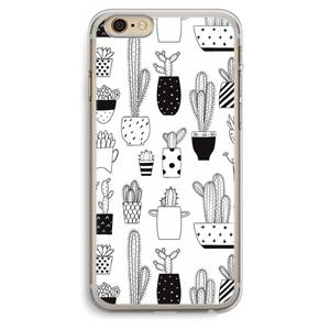 CaseCompany Cactusmotief: iPhone 6 Plus / 6S Plus Transparant Hoesje