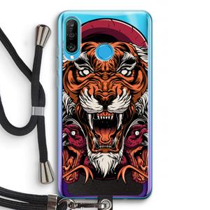 CaseCompany Tiger and Rattlesnakes: Huawei P30 Lite Transparant Hoesje met koord