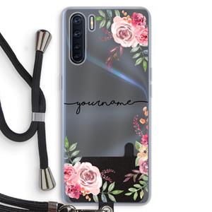 CaseCompany Rozen: Oppo A91 Transparant Hoesje met koord