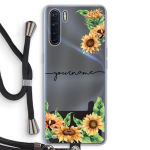 CaseCompany Zonnebloemen: Oppo A91 Transparant Hoesje met koord