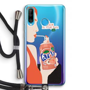 CaseCompany Peach please!: Huawei P30 Lite Transparant Hoesje met koord