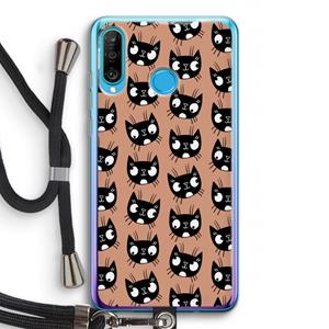 CaseCompany Kat: Huawei P30 Lite Transparant Hoesje met koord